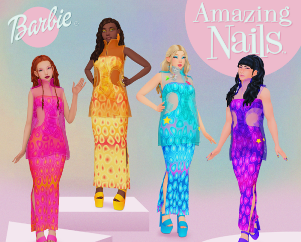 Alpha Amazing Nails Collection (part of the nostalgic barbie collab) by fatalrosecreations - The Sims 4 Custom Content