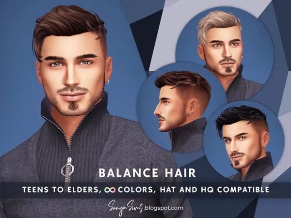 Alpha Balance Hair by SonyaSims - The Sims 4 Custom Content
