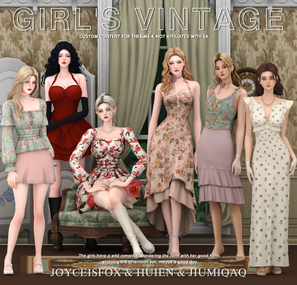 Maxis Match CAS Girl's Vintage13 items by simsfinds - The Sims 4 Custom Content