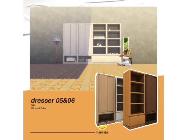 Maxis Match DRESSER 05 06 by hanraja - The Sims 4 Custom Content