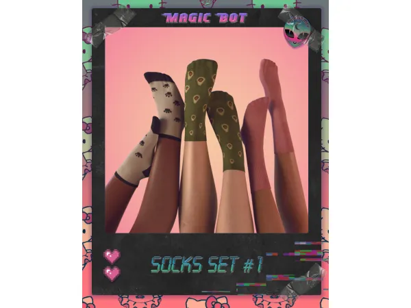 Alpha SOCKS SET 1 by MAGIC BOT - The Sims 4 Custom Content