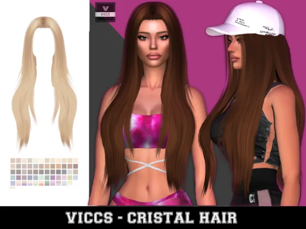 Alpha VICCS_CRISTAL HAIR (TEEN ELDER) by viccs - The Sims 4 Custom Content