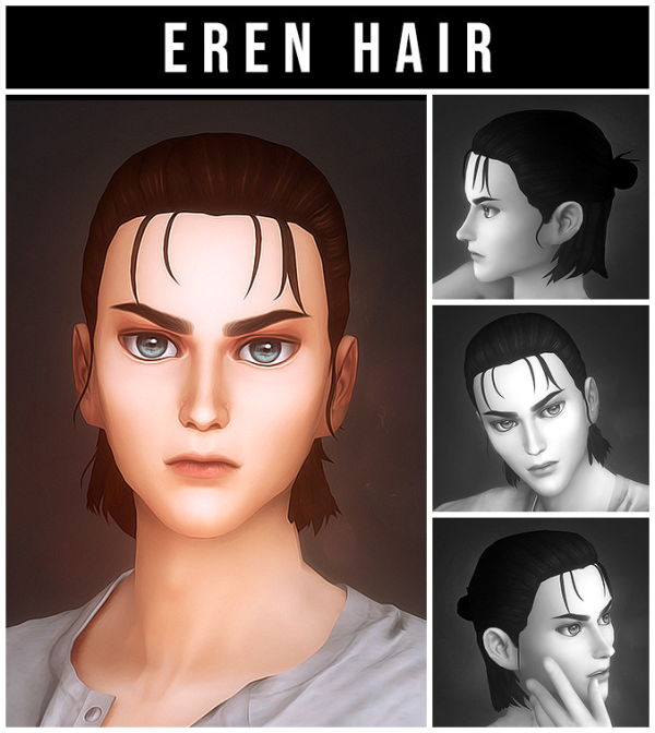 Maxis Match Eren Hair by simsfinds - The Sims 4 Custom Content