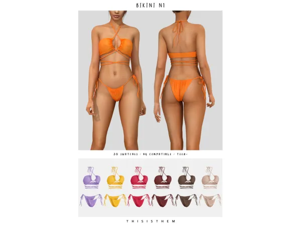 Alpha Bikini N1 by ThisIsThem - The Sims 4 Custom Content
