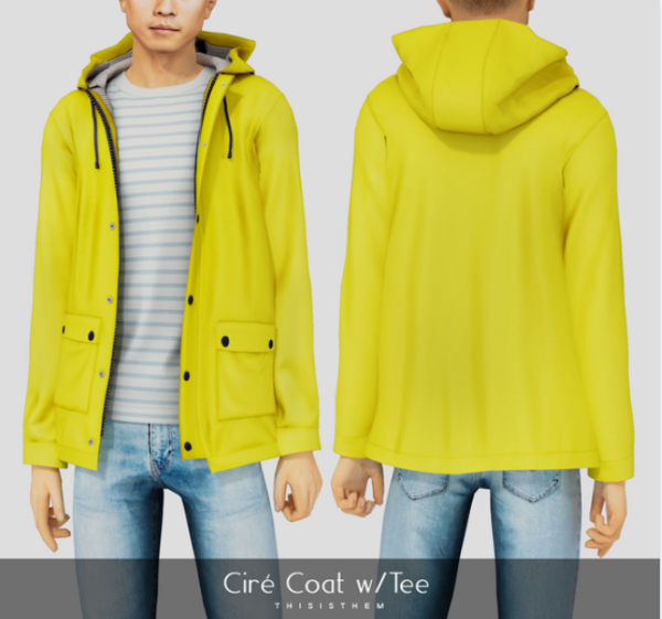 Alpha Ciré Coat w Tee by thisisthem - The Sims 4 Custom Content