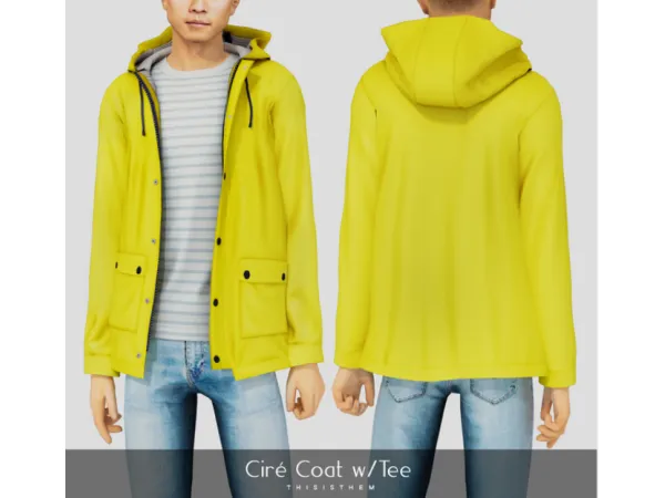 Alpha Ciré Coat w Tee by ThisIsThem - The Sims 4 Custom Content