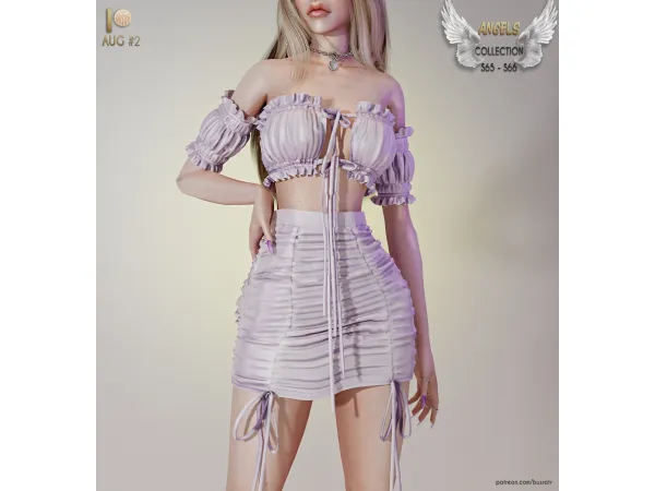 Alpha LILAC OUTFIT (TOPSKIRT) S65 S66 tr by busra - The Sims 4 Custom Content