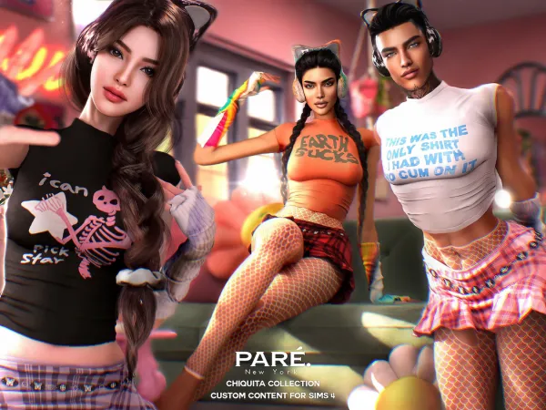 Alpha PARE Chiquita Top (Sample) - The Sims 4 Custom Content
