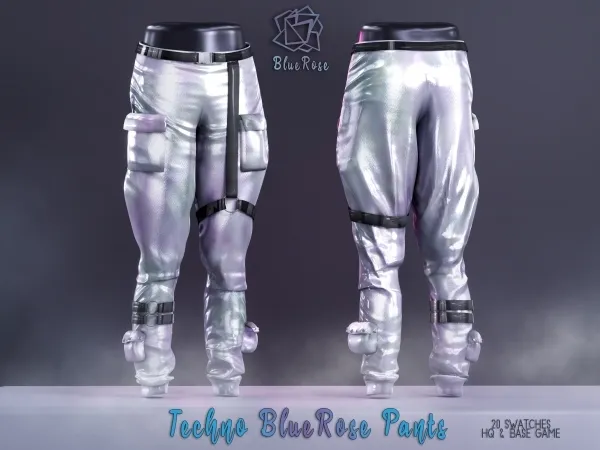 Alpha Techno Bluerose Male Pants - The Sims 4 Custom Content
