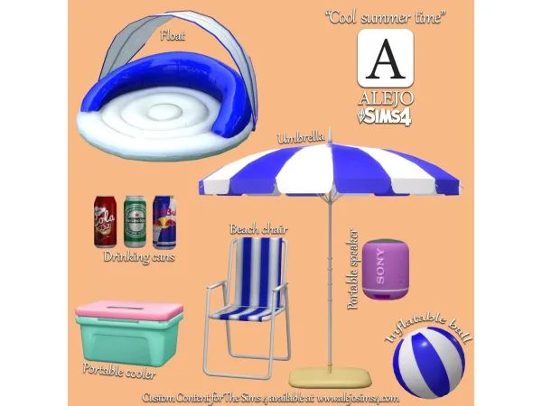 Alpha Cool summer time Set by Alejo Sims 4 - The Sims 4 Custom Content