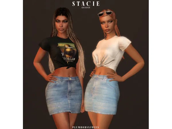 Alpha STACIE outfit by plumbobsnfries - The Sims 4 Custom Content