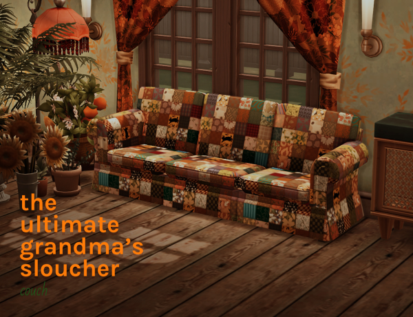 Maxis Match the ultimate grandma's sloucher couch by simsfinds - The Sims 4 Custom Content