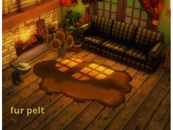 Maxis Match fur pelt rug - The Sims 4 Custom Content