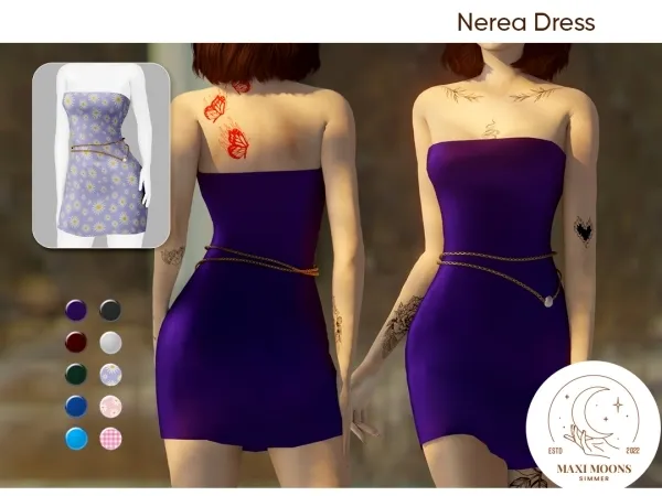 Alpha Nerea Dress - The Sims 4 Custom Content