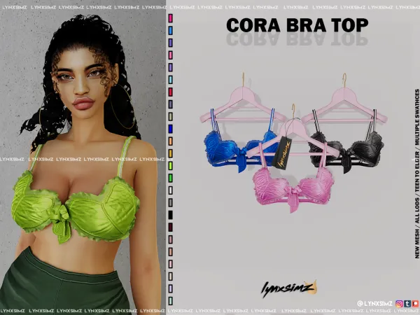 Alpha Cora Bra Top by LYNXSIMZ - The Sims 4 Custom Content