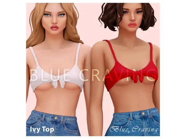 Mix Blue Craving Ivy Top - The Sims 4 Custom Content