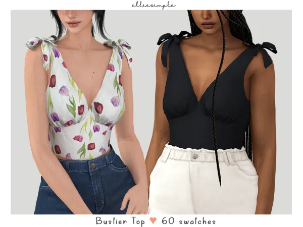 Alpha elliesimple bustier top - The Sims 4 Custom Content