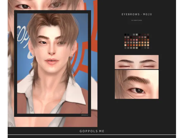 Alpha GPME GOLD M Eyebrows G20 by GoppolsMe - The Sims 4 Custom Content