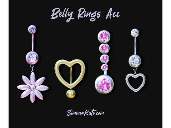 Alpha Belly Ring Acc Set - The Sims 4 Custom Content