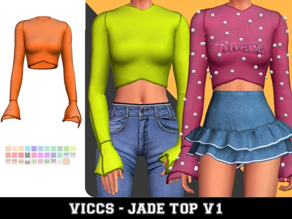 Alpha VICCS_JADE TOP V1 ACESSORIE - The Sims 4 Custom Content