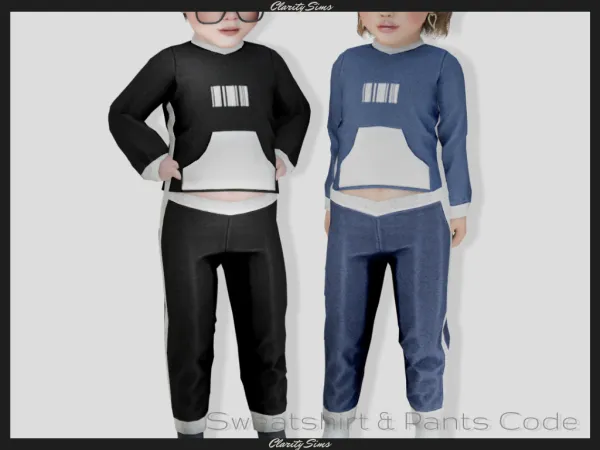 Alpha Sweatshirt Pants Code Toddler - The Sims 4 Custom Content