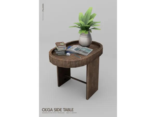 Maxis Match Oľga side table by NO STYLE X W O O D L A N D - The Sims 4 Custom Content