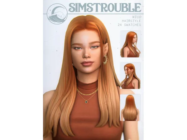Maxis Match Nico Hairstyle (3 Versions) by simstrouble by simstrouble - The Sims 4 Custom Content