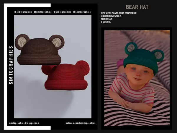 Alpha Bear Hat - The Sims 4 Custom Content