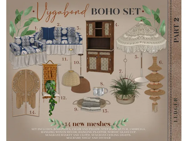 Alpha Vygabond Boho Set Part 2 (workroomatelier tier) by ledger atelier - The Sims 4 Custom Content
