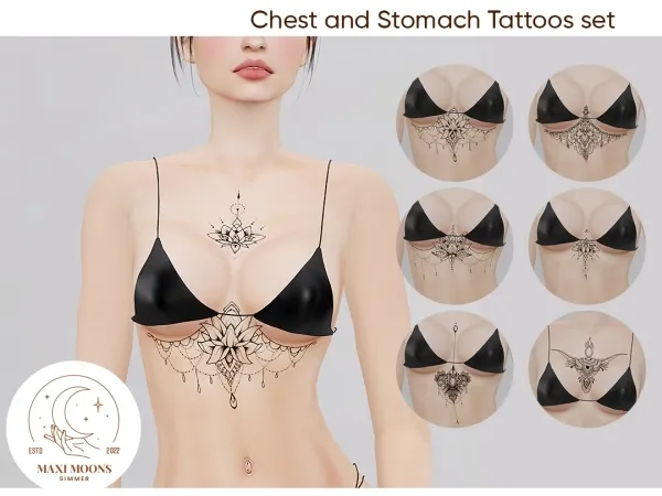 Mix Chest and Stomach Tattoos - The Sims 4 Custom Content