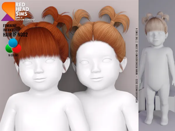 Alpha IF HAIR N002 FREE by Redhead Sims CC - The Sims 4 Custom Content