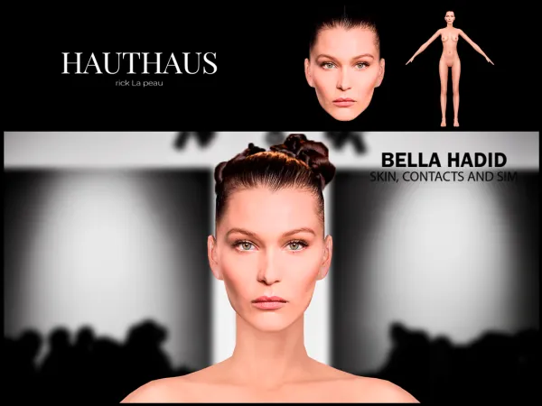 Alpha Bella Hadid Skin and Sim 4k for (Extremely Realistic Sim) by Hauthaus - The Sims 4 Custom Content