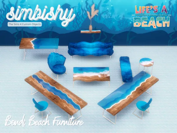 Alpha Lifes a Beach TSR Collab Bondi Beach Furniture - The Sims 4 Custom Content