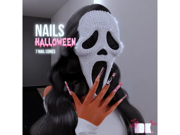 Alpha Nails Halloween by darkpinksims - The Sims 4 Custom Content