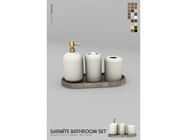 Mix Sarmīte Bathroom Set by NO STYLE X W O O D L A N D - The Sims 4 Custom Content