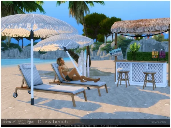 Alpha Daisy beach - The Sims 4 Custom Content