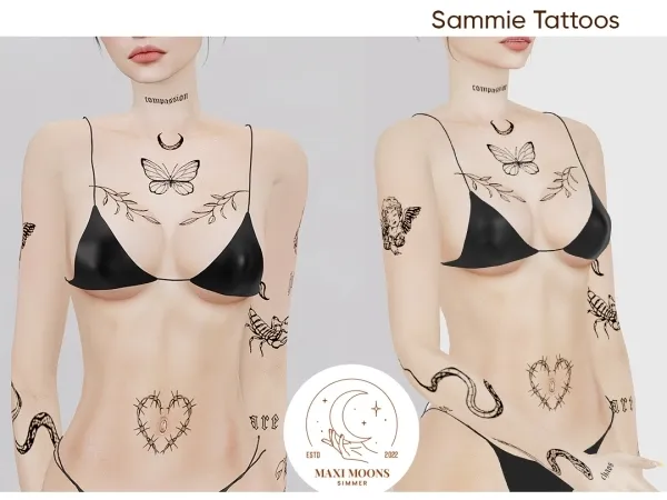 Mix Sammie Tattoos set - The Sims 4 Custom Content