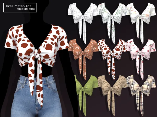 Alpha Everly Tied Top - The Sims 4 Custom Content