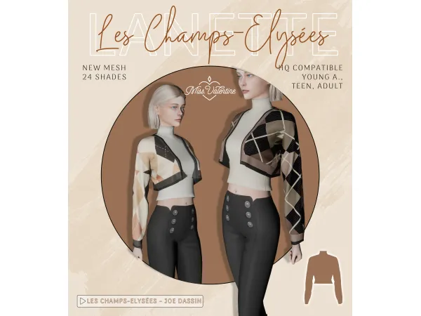 Alpha Lanette Top by MissValentine - The Sims 4 Custom Content