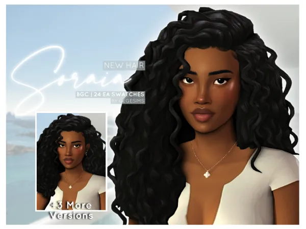 Maxis Match Soraia Hair by GegeSims - The Sims 4 Custom Content