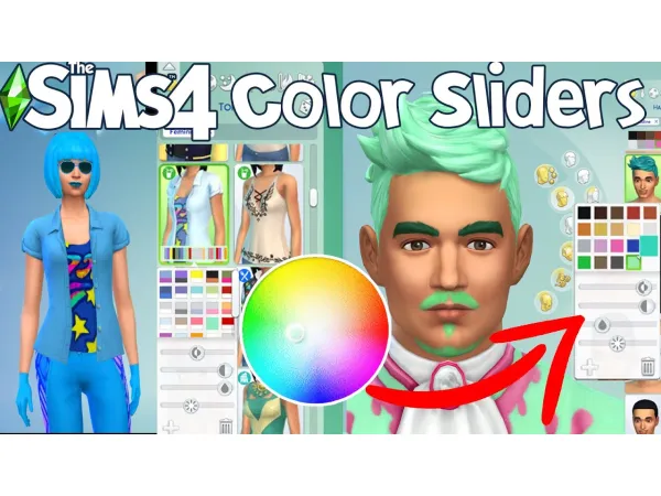 Mix Color Sliders for Hair Clothes Accessories v2h by simsfinds - The Sims 4 Custom Content