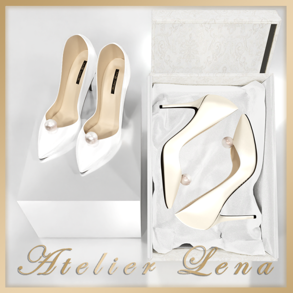 Alpha [Atelier Lena] Single Pearl Heels Set by simsfinds - The Sims 4 Custom Content