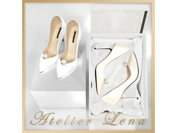 Alpha [Atelier Lena] Single Pearl Heels Set by Atelier Lena - The Sims 4 Custom Content