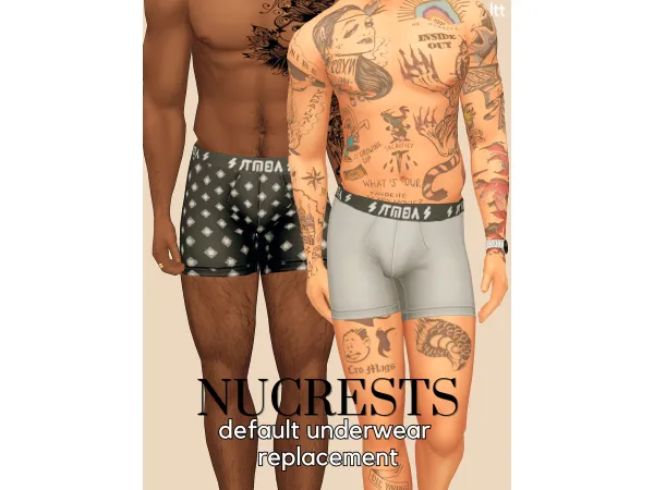 Maxis Match Nucrests Bloom Men Underwear Replacement by LargeTayterTots - The Sims 4 Custom Content