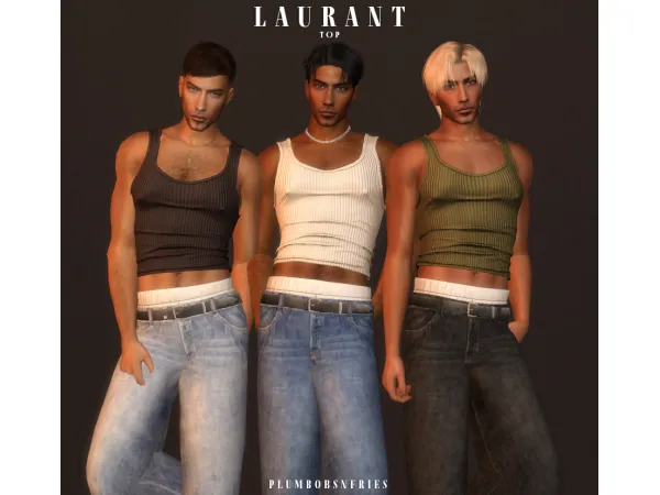 Alpha LAURANT top jeans by plumbobsnfries - The Sims 4 Custom Content