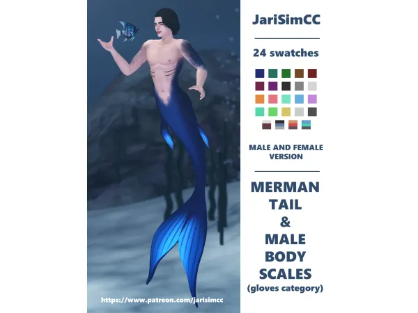 Maxis Match JariSimCC Mermaid Tail 01 by JariSimCC - The Sims 4 Custom Content
