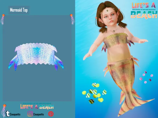 Alpha Toddler mermaids - The Sims 4 Custom Content