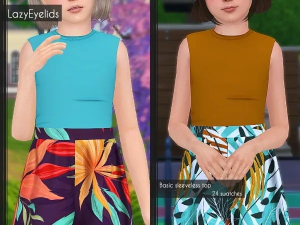 Alpha Basic sleevless top - The Sims 4 Custom Content