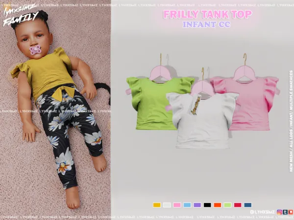 Alpha Frilly Tank Top Infant by lynxsimzfamily - The Sims 4 Custom Content