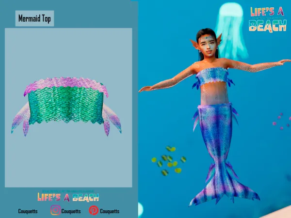 Alpha Kid mermaids - The Sims 4 Custom Content